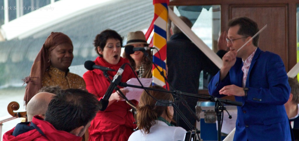 Singing for the Queens jubilee 2012 on the Thames.